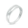 Thumbnail Image 1 of Men's 1/20 CT. T.W. Diamond Ten Stone Wedding Band in 10K White Gold