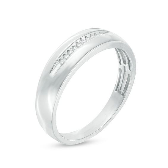1/20 CT. T.w. Diamond Ten Stone Wedding Band in 10K White Gold