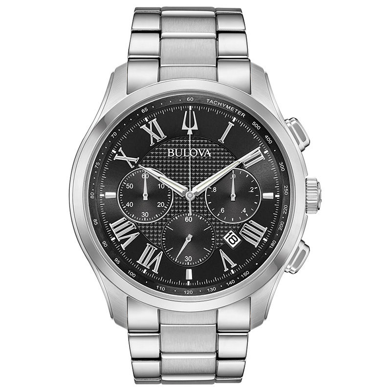 Men's Bulova Classic Chronograph Watch with Black Dial (Model: 96B288 ...