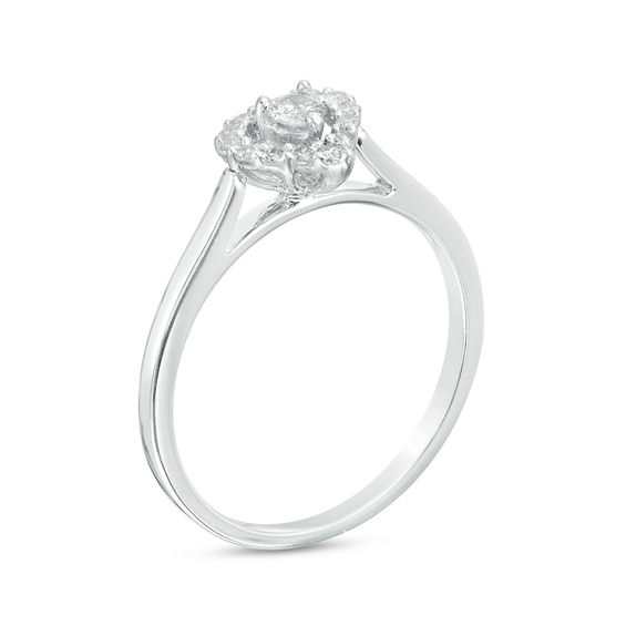 1/5 CT. T.w. Diamond Heart Frame Promise Ring in 10K White Gold
