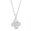 Thumbnail Image 0 of 1/20 CT. T.W. Composite Diamond Flower Pendant in 10K White Gold