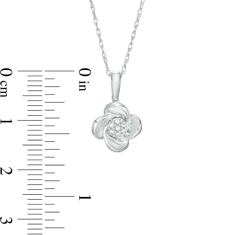 1/20 CT. T.W. Composite Diamond Flower Pendant in 10K White Gold