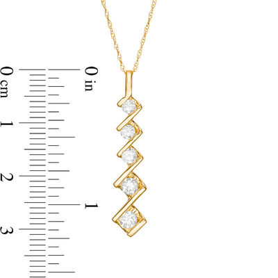 White and Gold Five Drop Pendant