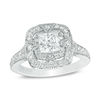Thumbnail Image 1 of Vera Wang Love Heirloom Collection 1 CT. T.W. Princess-Cut Diamond Frame Engagement Ring in 14K White Gold