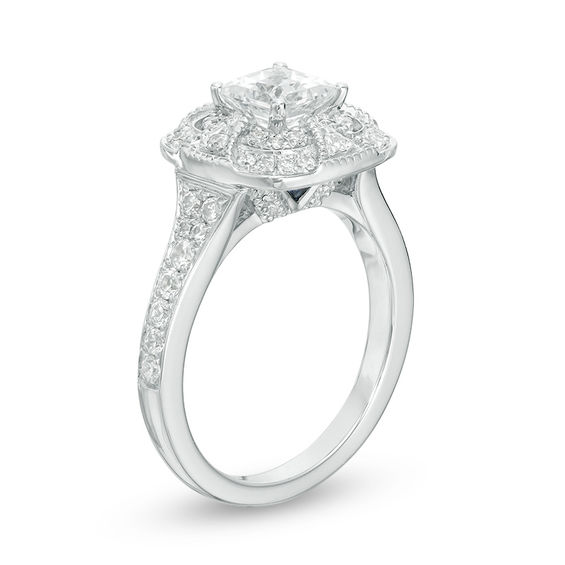 Vera Wang Love Heirloom Collection 1 CT. T.w. Princess-Cut Diamond Frame Engagement Ring 14K White Gold