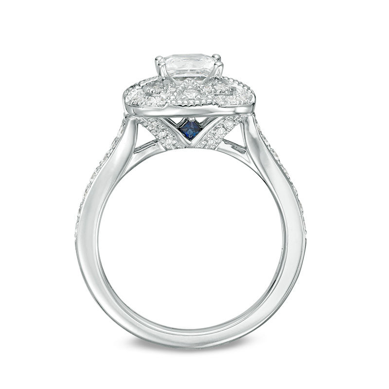 Main Image 3 of Vera Wang Love Heirloom Collection 1 CT. T.W. Princess-Cut Diamond Frame Engagement Ring in 14K White Gold
