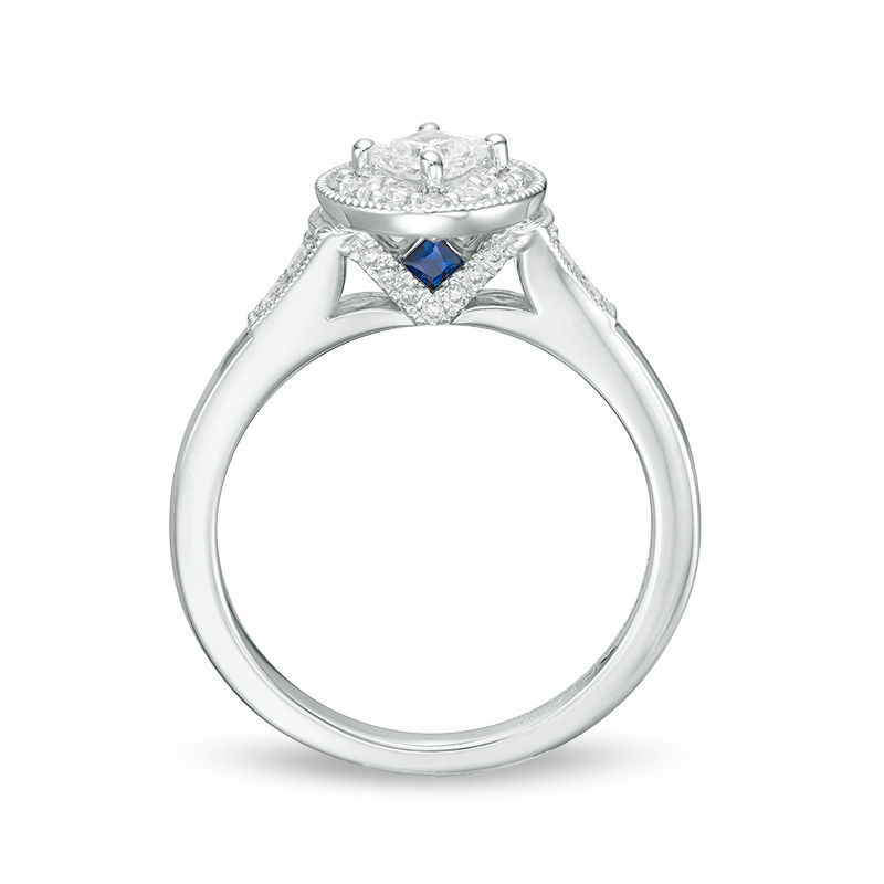 Main Image 3 of Vera Wang Love Heirloom Collection 1/2 CT. T.W. Princess-Cut Diamond Frame Engagement Ring in 14K White Gold