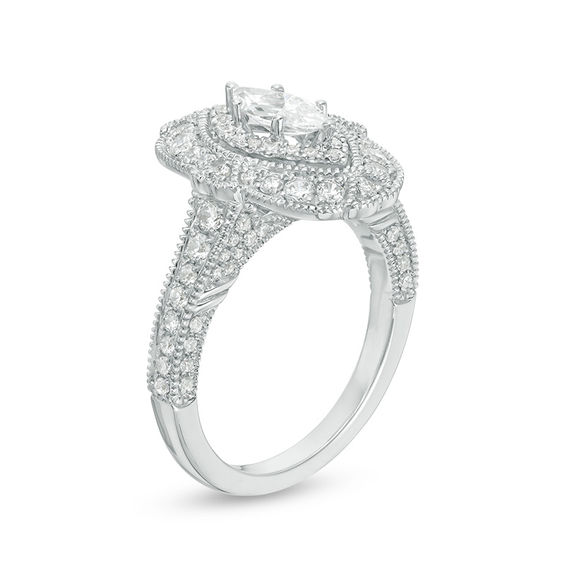 Vera Wang Love Heirloom Collection 1-1/3 CT. T.w. Marquise Diamond Frame Engagement Ring in 14K White Gold