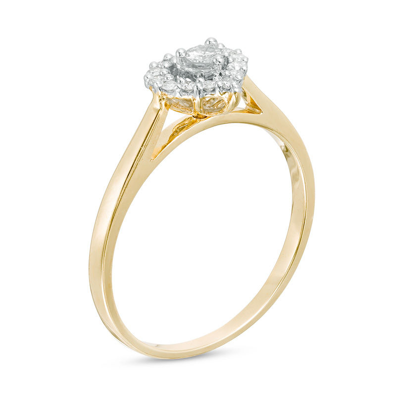 1/5 CT. T.W. Diamond Heart Frame Promise Ring in 10K Gold