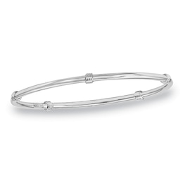 4.25mm Station Slip-On Bangle in Sterling Silver