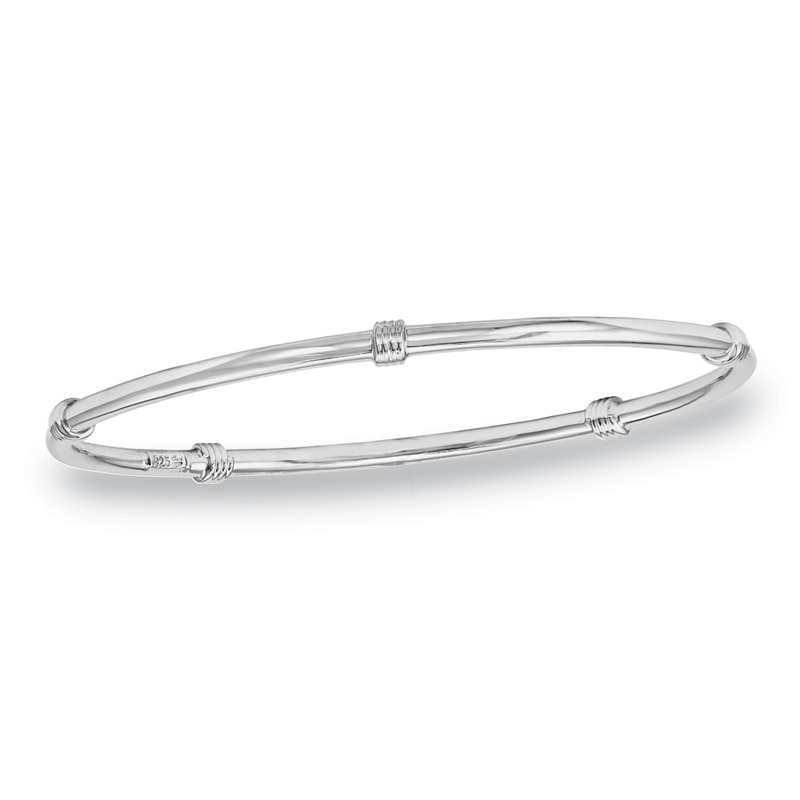 Main Image 1 of 4.25mm Station Slip-On Bangle in Sterling Silver