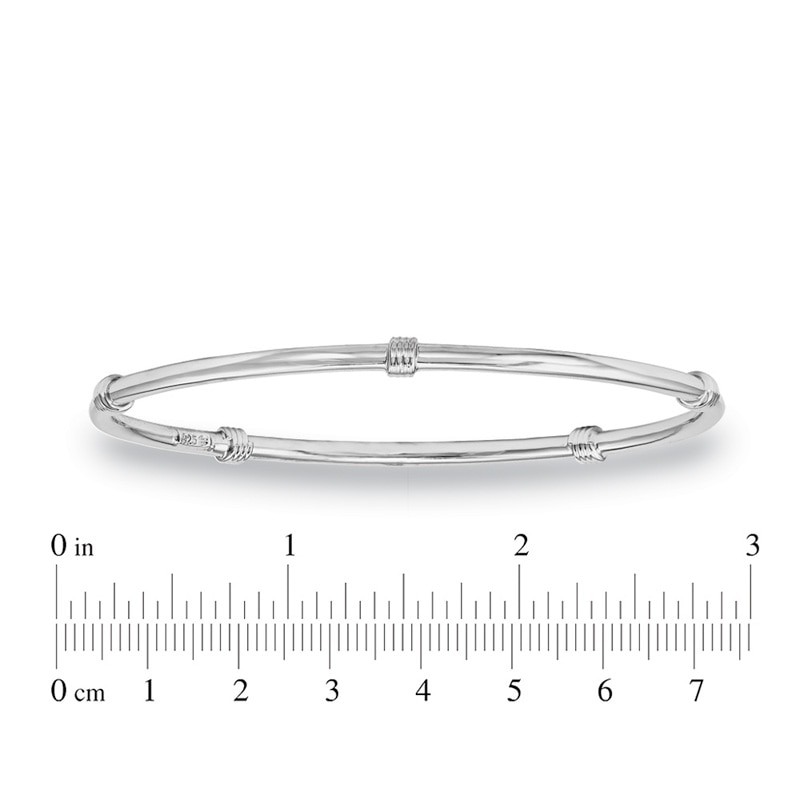 Main Image 2 of 4.25mm Station Slip-On Bangle in Sterling Silver
