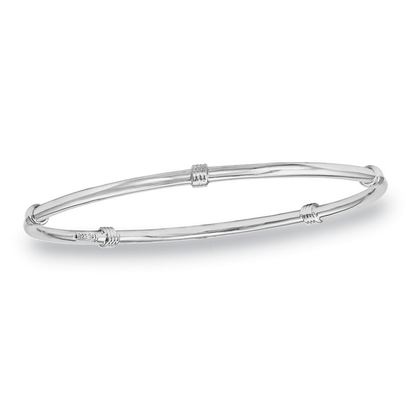 4.25mm Station Slip-On Bangle in Sterling Silver