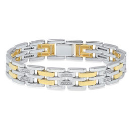 Mens Bracelets Zales Men S 1 2 Ct T W Diamond Triple Row Link Bracelet In Sterling Silver And