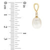 Thumbnail Image 2 of 8.0-9.0mm Oval Freshwater Cultured Pearl and Diamond Accent Loop drop Earrings in 14K Gold