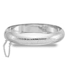 Thumbnail Image 1 of 12.0mm Diamond-Cut Pattern Bangle in Sterling Silver with Safety Chain