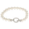 Thumbnail Image 0 of 7.5-8.5mm Baroque Freshwater Cultured Pearl Bracelet with a White Topaz Clasp in Sterling Silver-7.5"