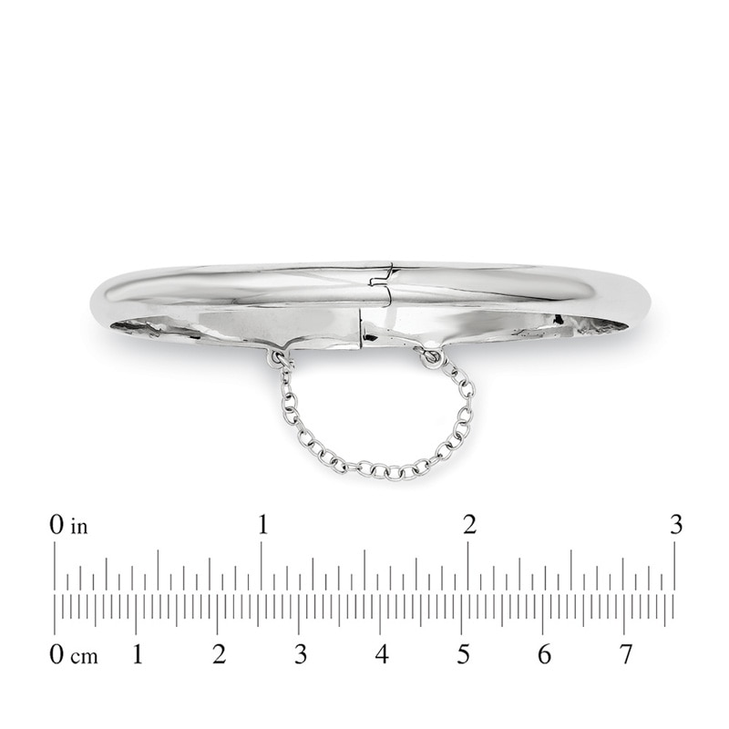 Main Image 2 of 5.0mm Polished Bangle in Sterling Silver with Safety Chain