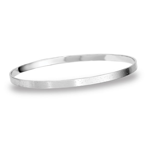 4.0mm Textured Slip-On Bangle in Sterling Silver