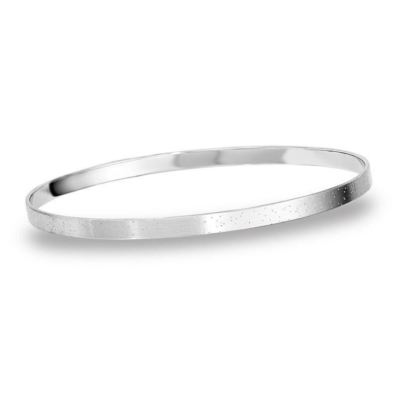 4.0mm Textured Slip-On Bangle in Sterling Silver