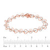 Thumbnail Image 3 of Diamond Accent Solitaire Swirl Heart Bracelet in Sterling Silver and 18K Rose Gold Plate - 8.0"