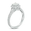 Thumbnail Image 2 of 1 CT. T.W. Diamond Flower Frame Vintage-Style Engagement Ring in 10K White Gold