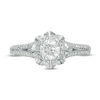 Thumbnail Image 5 of 1 CT. T.W. Diamond Flower Frame Vintage-Style Engagement Ring in 10K White Gold