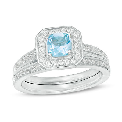 blue topaz wedding sets