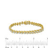 Thumbnail Image 2 of 1/2 CT. T.W. Diamond "S" Tennis Bracelet in Sterling Silver with 14K Gold Plate - 7.25"