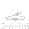Thumbnail Image 2 of 1/10 CT. T.W. Diamond Cushion Frame Heart-Sides Twist Bolo Bracelet in Sterling Silver - 9.5"