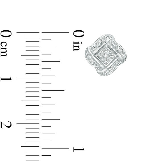 1/20 CT. T.w. Diamond Square Knot Stud Earrings in Sterling Silver