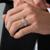 Thumbnail Image 1 of Men's 1/4 CT. T.W. Diamond Seven Stone Wedding Band in 10K Two-Tone Gold