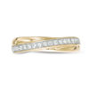 Thumbnail Image 4 of 1/5 CT. T.W. Diamond Slant Crossover Wedding Band in 10K Gold