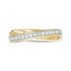 Thumbnail Image 6 of 1/5 CT. T.W. Diamond Slant Crossover Wedding Band in 10K Gold