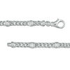 Thumbnail Image 1 of 1/2 CT. T.W. Diamond Station Curb Chain Bracelet in 14K White Gold