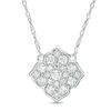 Thumbnail Image 0 of 1/4 CT. T.W. Diamond Flower Necklace in 10K White Gold