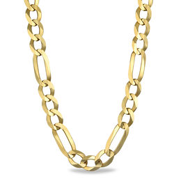 Ladies' 7.0mm Figaro Chain Necklace in 14K Gold - 28&quot;