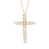 Thumbnail Image 1 of 1/2 CT. T.W. Diamond Bypass Cross Pendant in 14K Gold