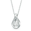 Thumbnail Image 1 of 1/10 CT. Diamond Solitaire Teardrop Pendant in 14K White Gold