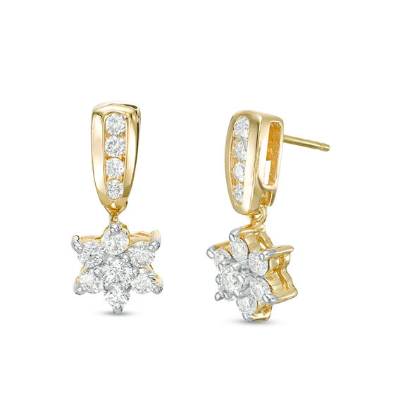 1 CT. T.W. Diamond Star Drop Earrings in 14K Gold | Zales