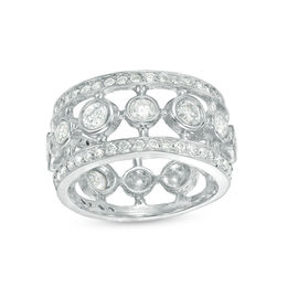 1-3/4 CT. T.W. Diamond Open Vintage-Style Wide Eternity Band in 14K White Gold