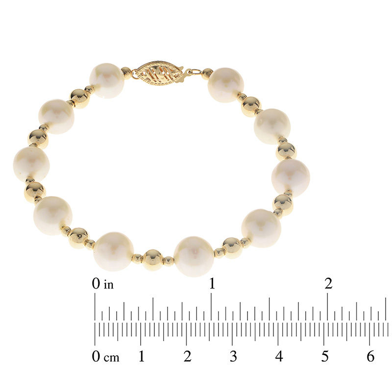 Monogram Initials Bracelet with Cultured White Pearls