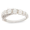 Thumbnail Image 1 of Freshwater Cultured Pearl and White Topaz Crossover Ring in Sterling Silver