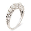Thumbnail Image 2 of Freshwater Cultured Pearl and White Topaz Crossover Ring in Sterling Silver