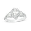 Thumbnail Image 0 of 1-1/5 CT. T.W. Pear-Shaped Diamond Past Present Future® Frame Engagement Ring in 14K White Gold