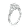 Thumbnail Image 1 of 1-1/5 CT. T.W. Pear-Shaped Diamond Past Present Future® Frame Engagement Ring in 14K White Gold