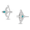 Thumbnail Image 1 of Enchanted Disney Merida Blue Topaz and 1/20 CT. T.W. Diamond Bow and Arrow Stud Earrings in Sterling Silver