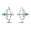 Thumbnail Image 2 of Enchanted Disney Merida Blue Topaz and 1/20 CT. T.W. Diamond Bow and Arrow Stud Earrings in Sterling Silver