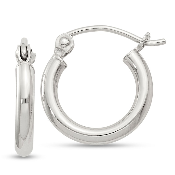 13.0mm Polished Hoop Earrings in Sterling Silver