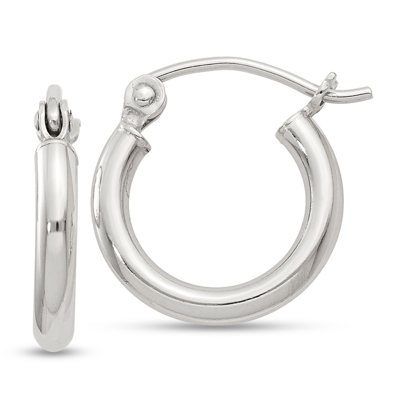 Main Image 1 of 13.0mm Polished Hoop Earrings in Sterling Silver